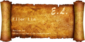 Eiler Lia névjegykártya